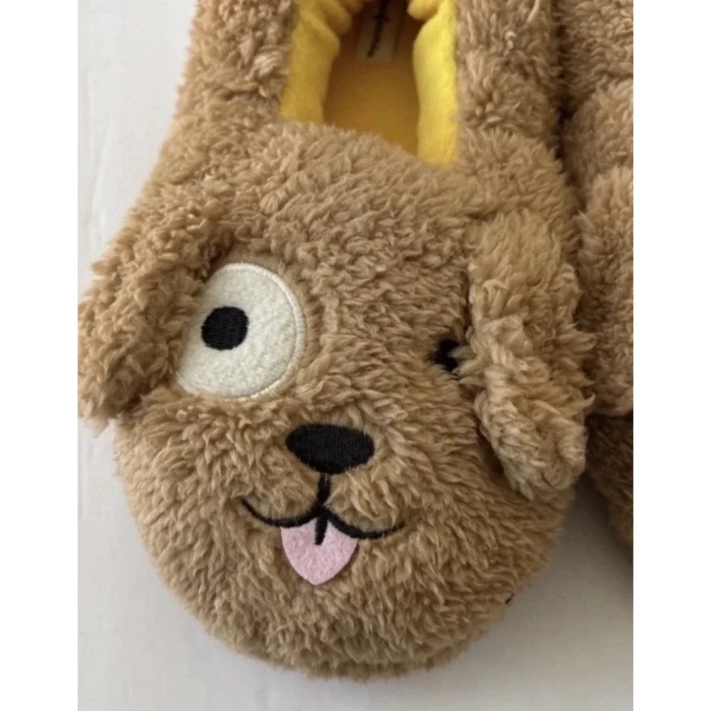 Dearfoams Kid's Emery Critter Closed Back Animal Slipper Size 4 5 Puppy Dog